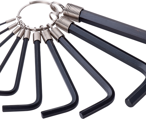 10 PC HEX KEY RING SET