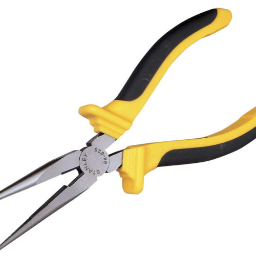 BIMATERIAL STRAIGHT LONG-NOSED PLIERS