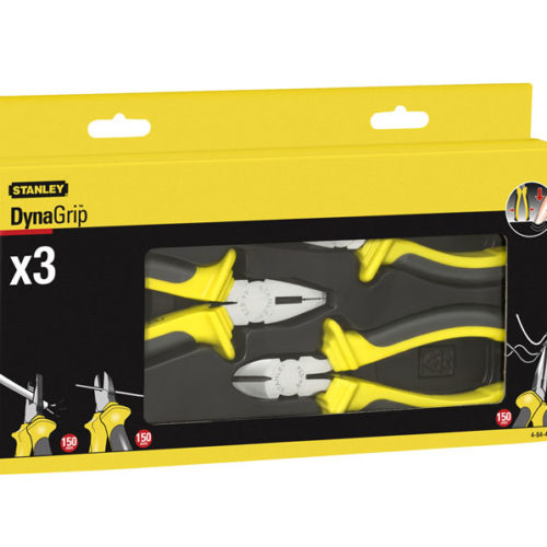 3-PIECE SET DYNAGRIP® PLIERS - COMBI, DIAGONAL, LONG NOSE