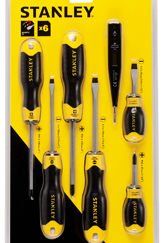 6PCS CUSHION GRIP™ SCREWDRIVER SET WITH BONUS (TESTER INCLUDED)