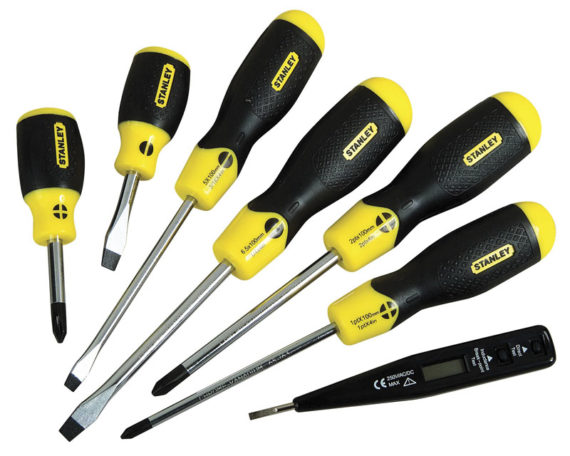 6 PIECE CUSHION GRIP FLARED & PHILLIPS WITH VOLTAGE TESTER