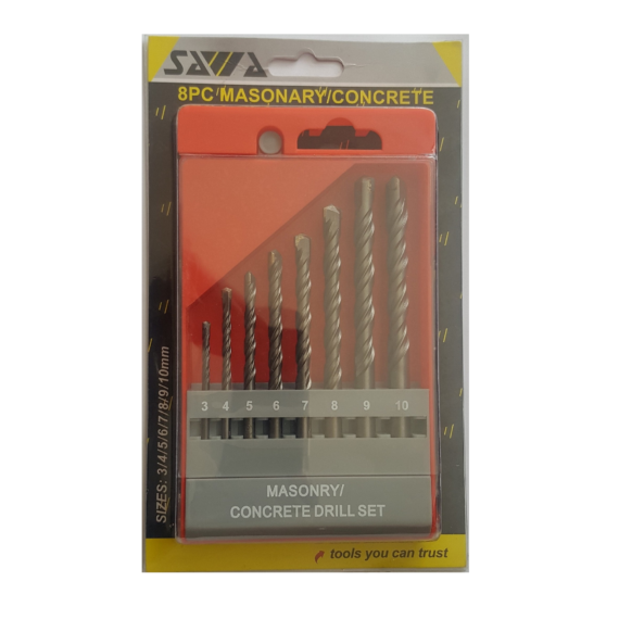 MASONRY DRILL BIT 8PCS SET 3-10MM