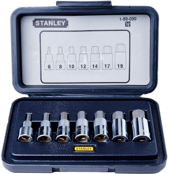1/2" Dr Hex Bit Socket 6-19mm 7pc Set